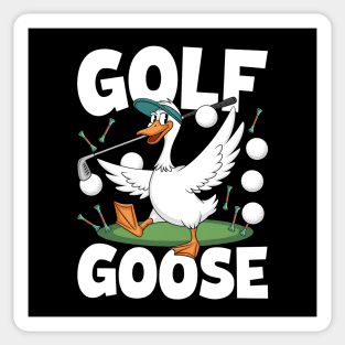 Golf Goose – Funny Cartoon Goose Playing Golf Sticker
